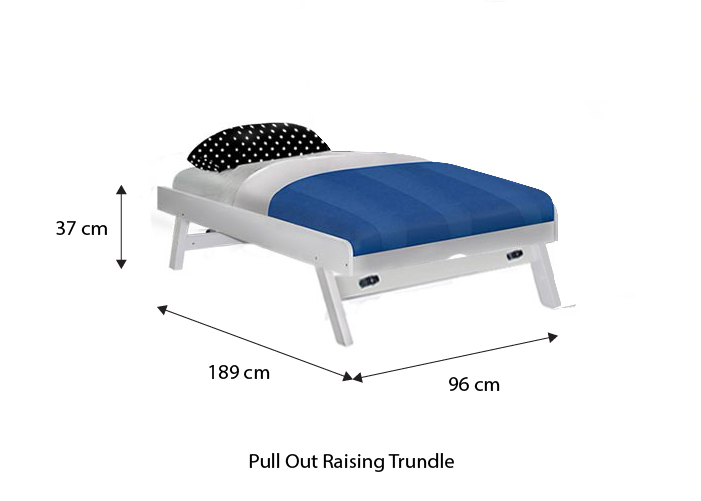 Tyler Super Single Bed Frame with Pull Out Single Raising Bed